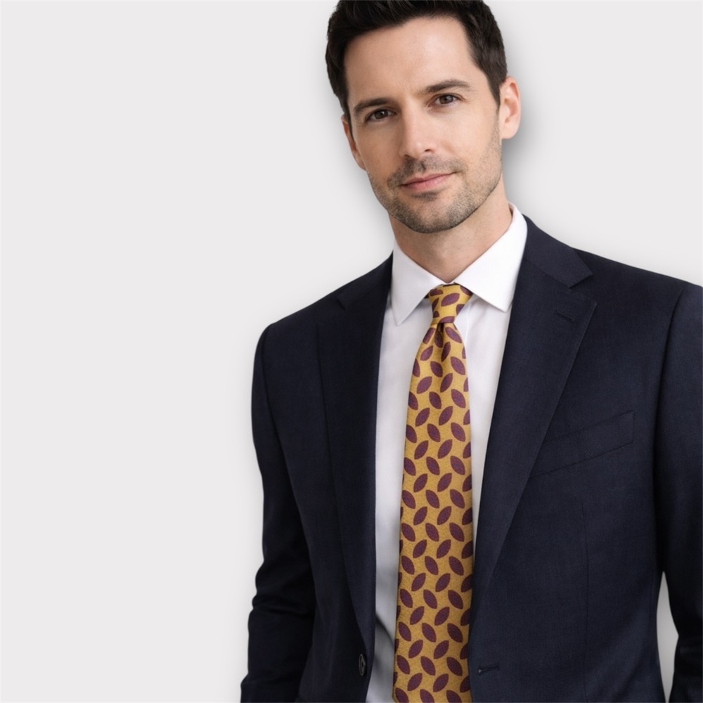 COACH Gold and Burgundy Men’s Tie